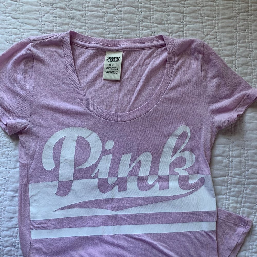 VS Pink ringer tee
